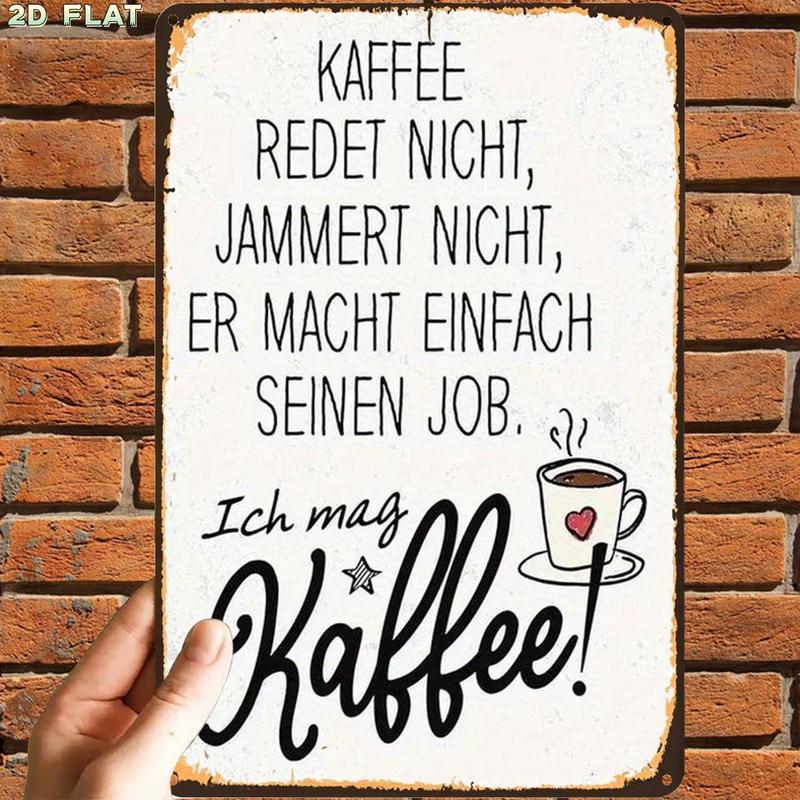 Home Bathroom Quotes - 2D Flat 1pc Vintage Coffee Love