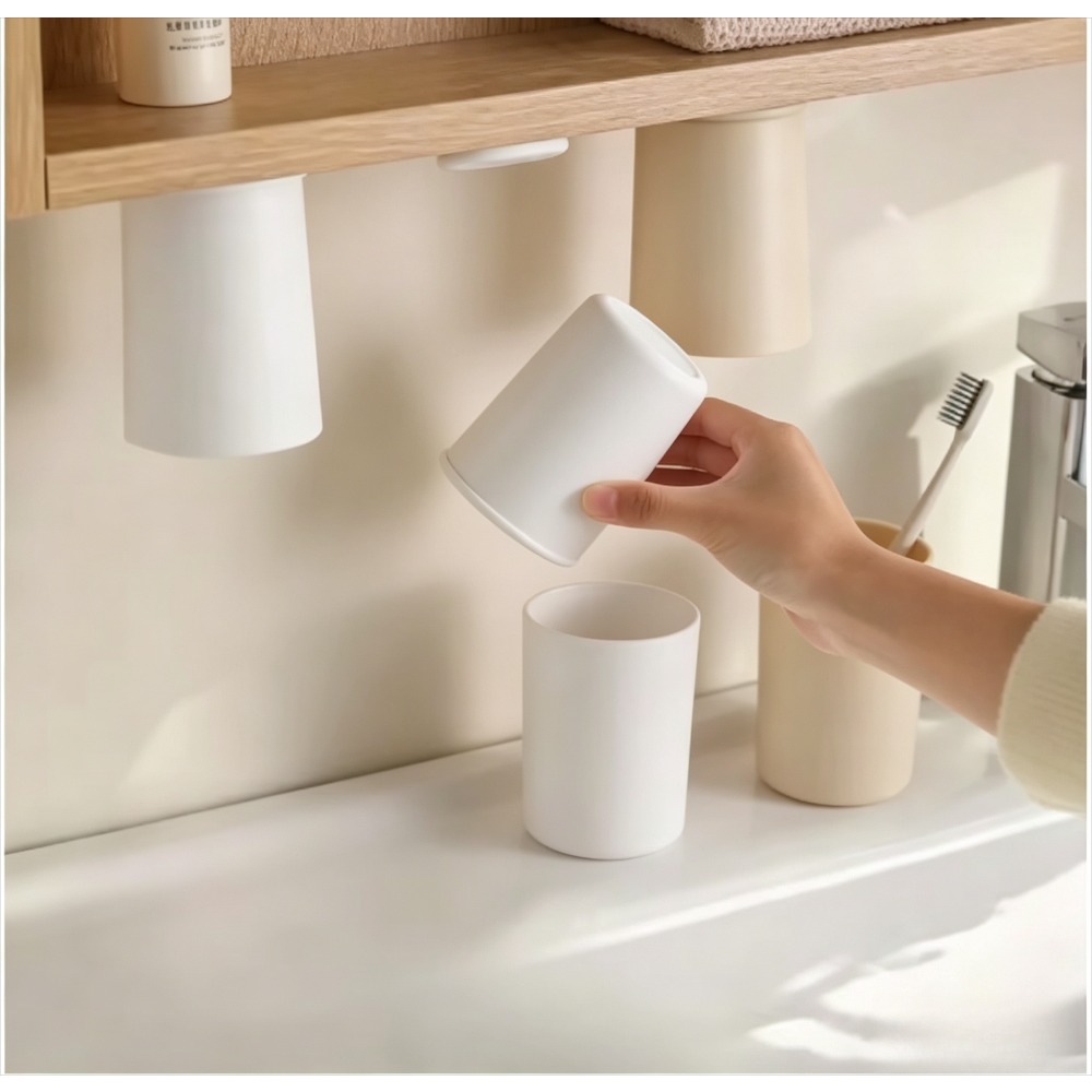 Home Goods Bathroom Cabinets - Magnetic Inverted Mouthwash Cup No Drill