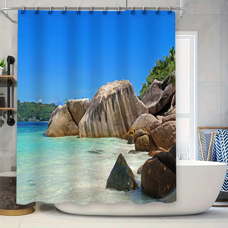 Shower Curtain Liner - Black Paw Print Shower Curtain 3D