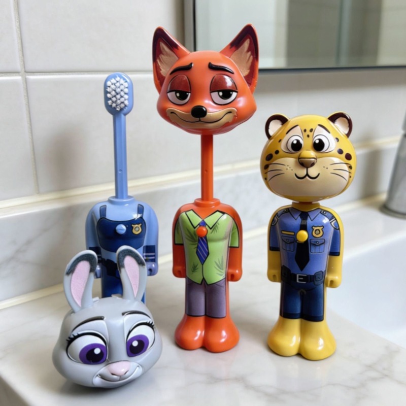 Home Goods Bathroom - Cartoon Zootopia 2 Kids Toothbrush Transformable