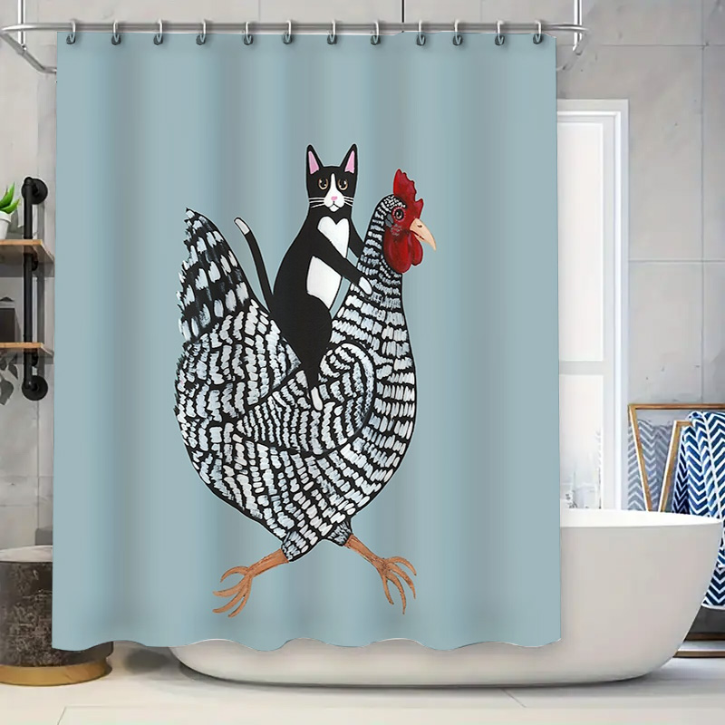 Shower Curtain Liner - Chicken Shower Curtain Farmhouse Bathroom Decor