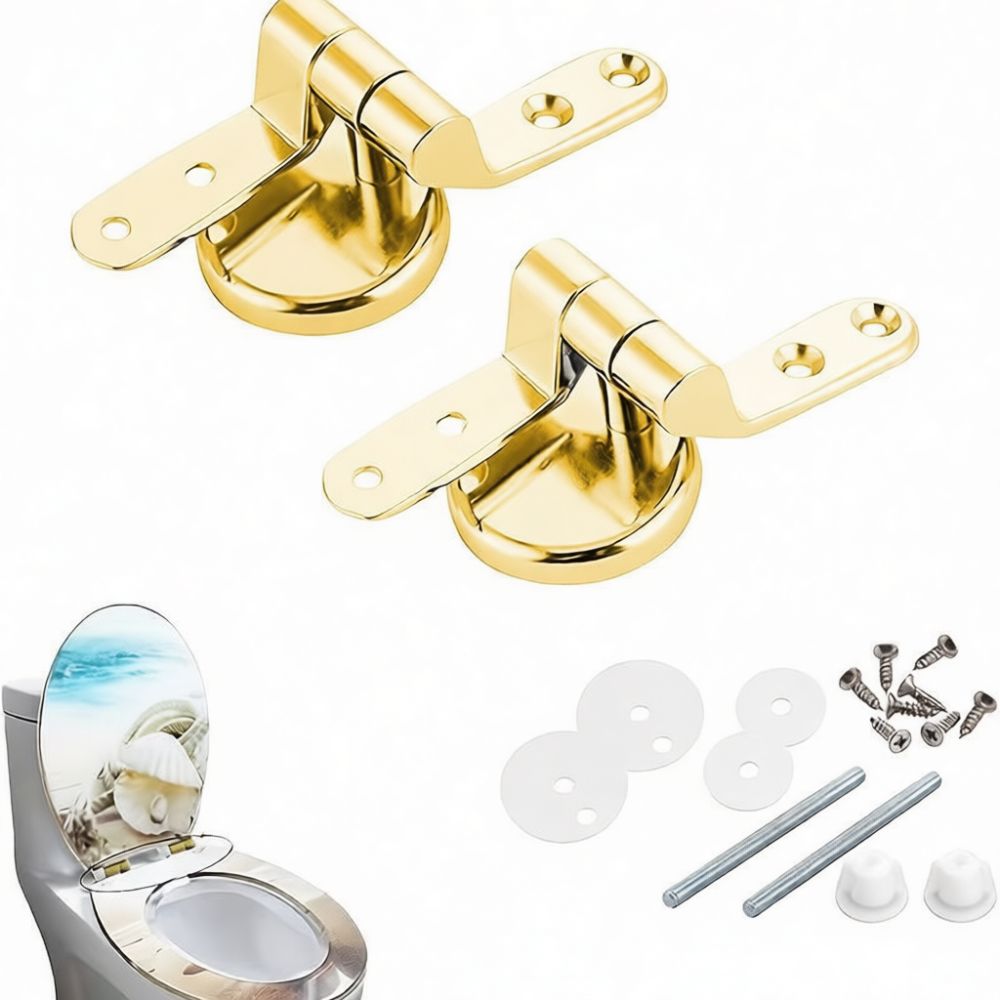 Home Bathroom Fittings - Sturdy Zinc Alloy Gold Toilet Seat