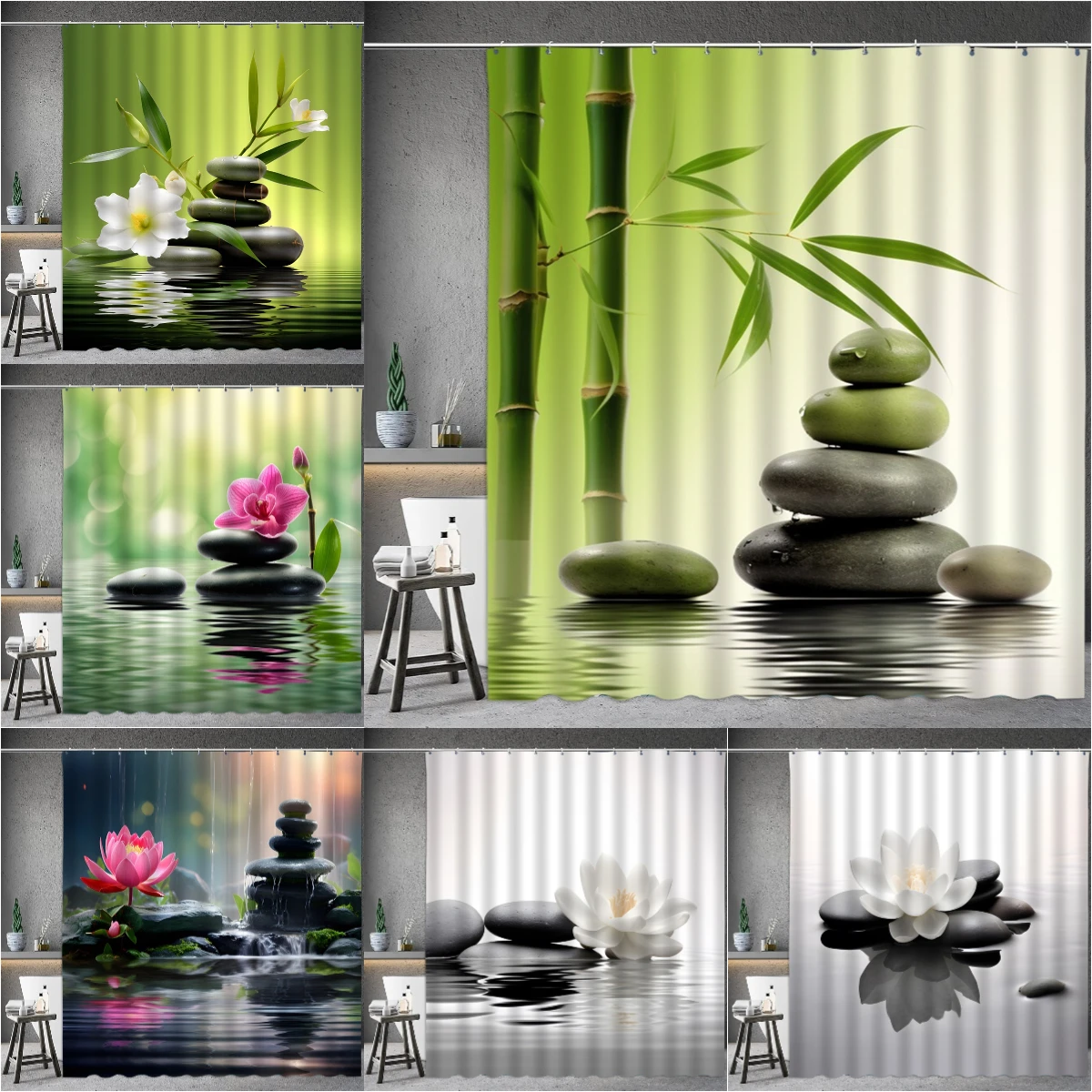 Black Stone Tower Zen Shower C - đánh giá và giá Shower Curtain Liner