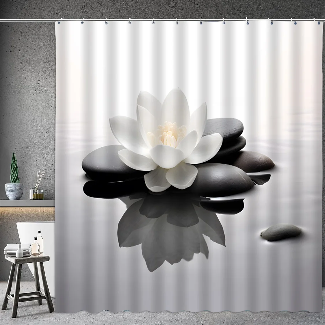 Black Stone Tower Zen Shower C - đánh giá và giá Shower Curtain Liner