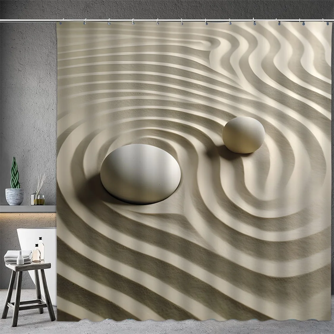 Black Stone Tower Zen Shower C - đánh giá và giá Shower Curtain Liner
