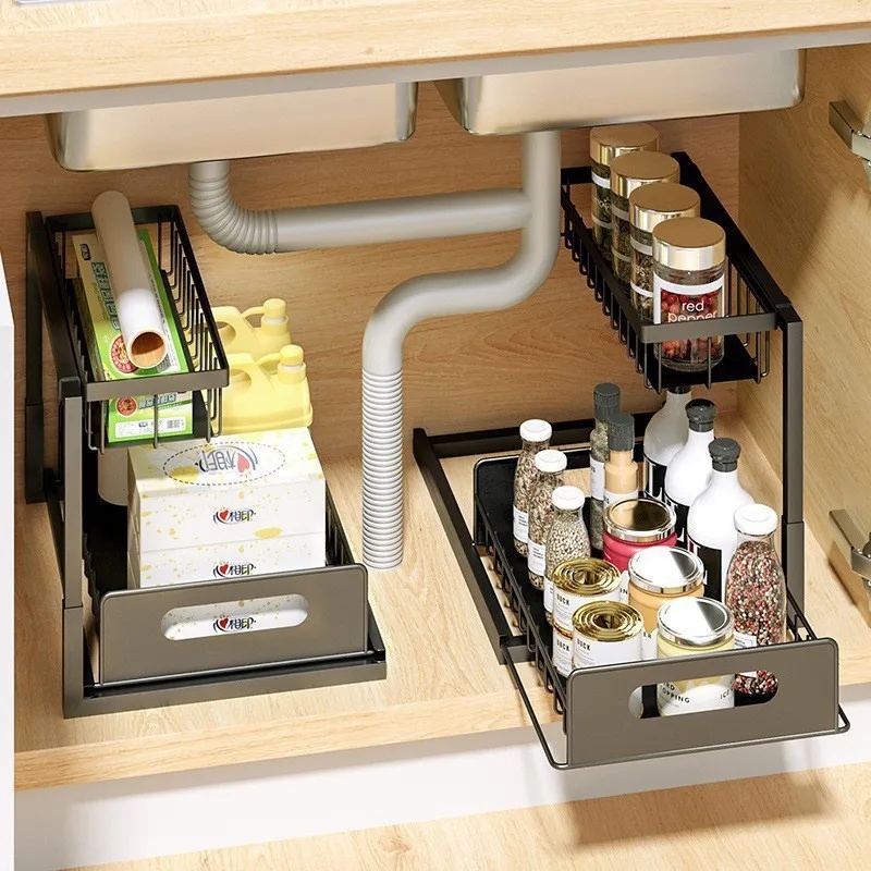 Pull‑out 2‑Tier Under‑Sink Cab - đánh giá và giá Home Goods Bathroom Cabinets