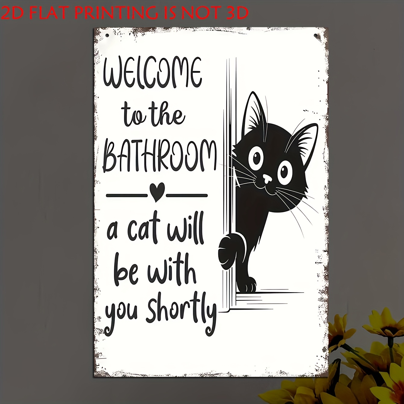 Cat Theme Retro Sign, Welcome  - đánh giá và giá Home Bathroom Quotes