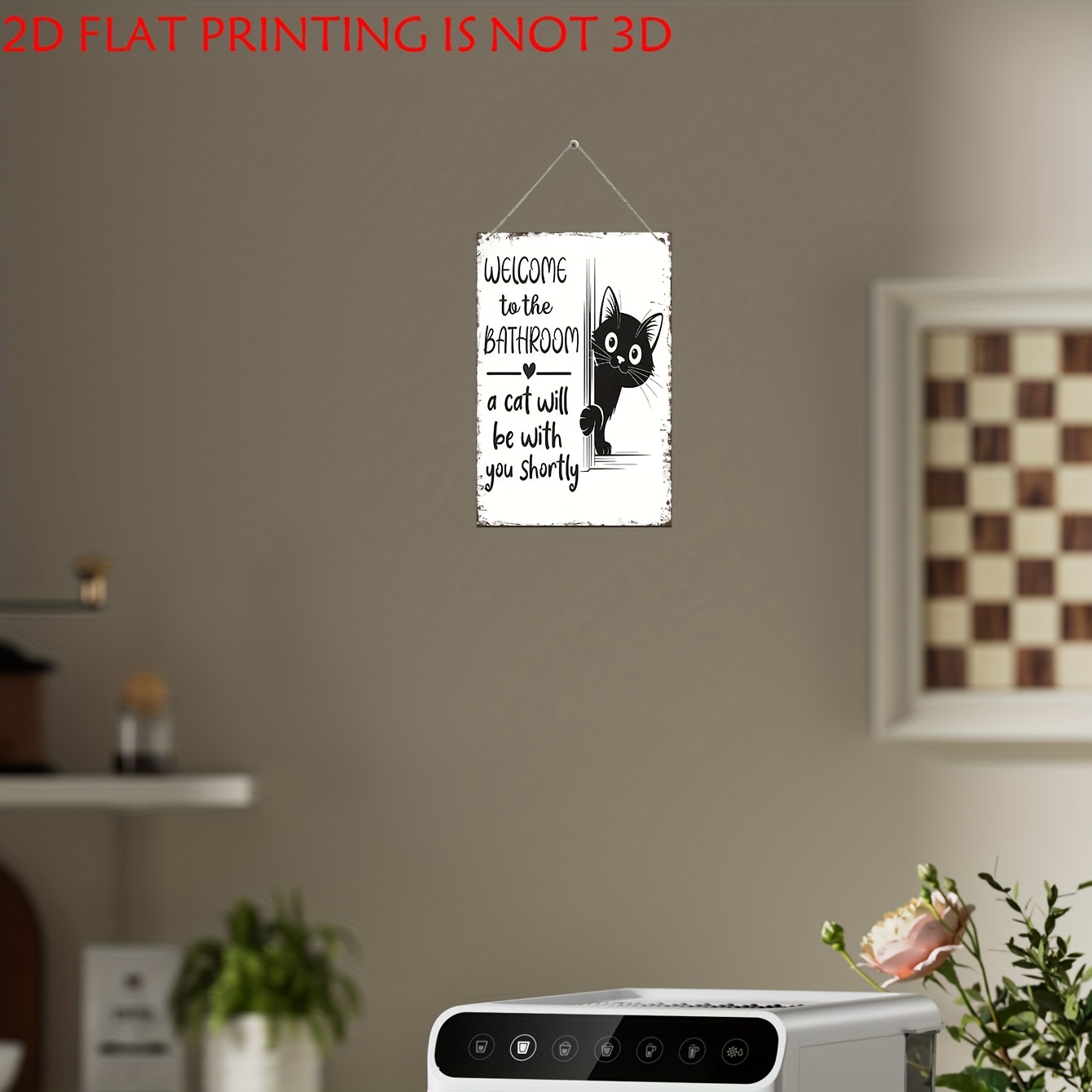 Cat Theme Retro Sign, Welcome  - đánh giá và giá Home Bathroom Quotes