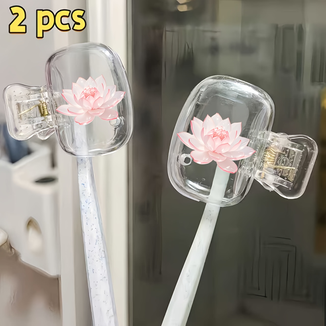 Beautiful Lotus 2pcs Toothbrus - đánh giá và giá Toothbrush Holder Set