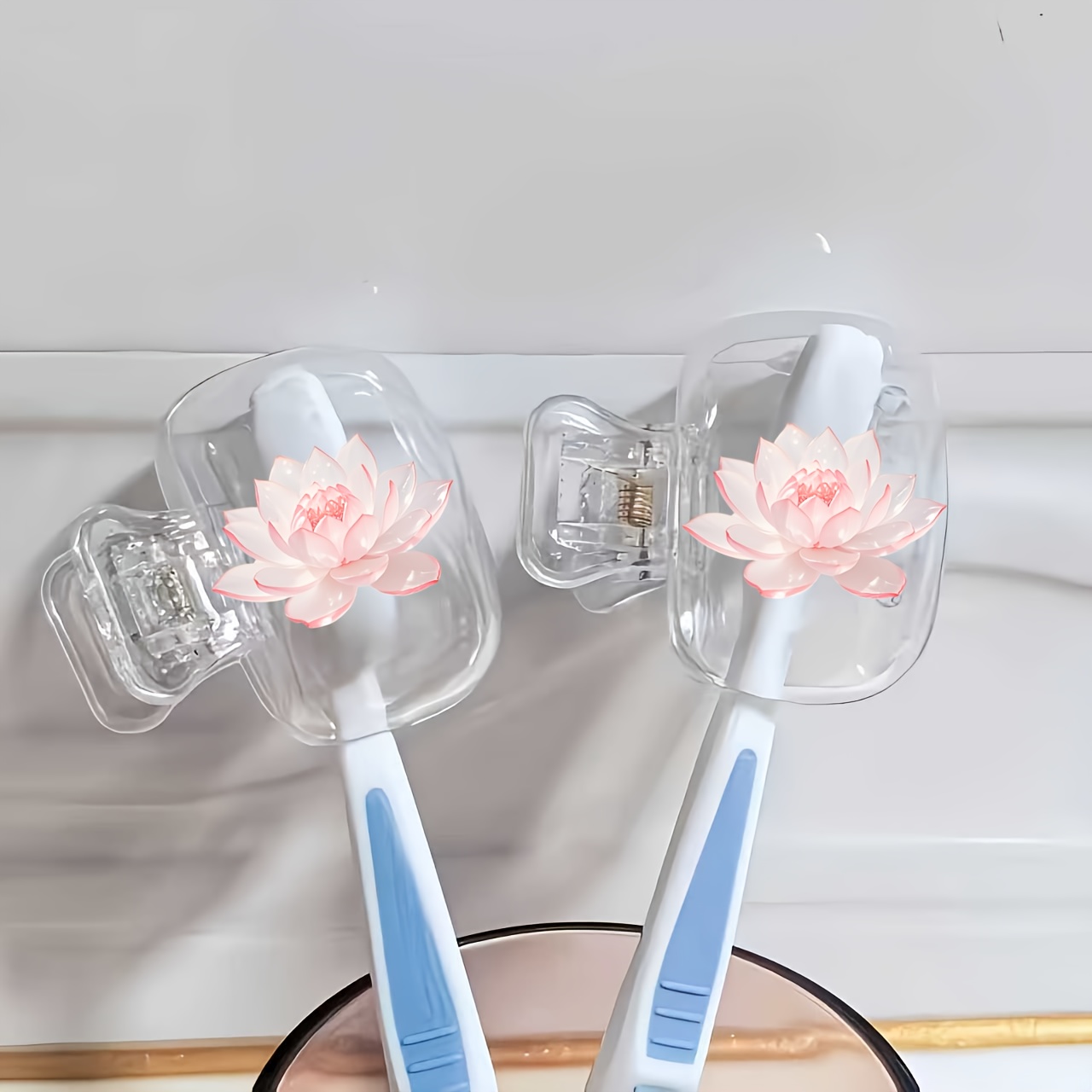 Beautiful Lotus 2pcs Toothbrus - đánh giá và giá Toothbrush Holder Set