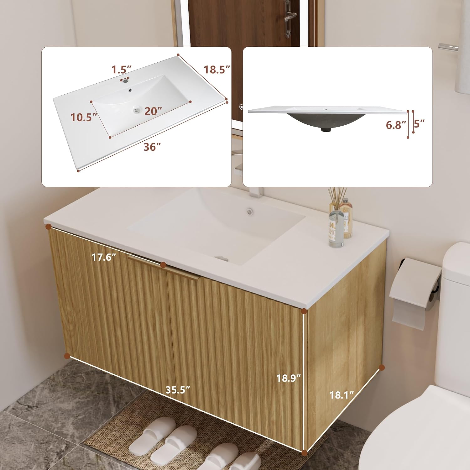 Modern Floating Bathroom Vanit - đánh giá và giá Home Goods Bathroom Cabinets