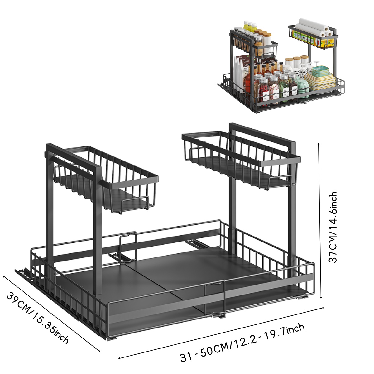 2-Tier Expandable Under Sink O - đánh giá và giá Home Goods Bathroom Cabinets