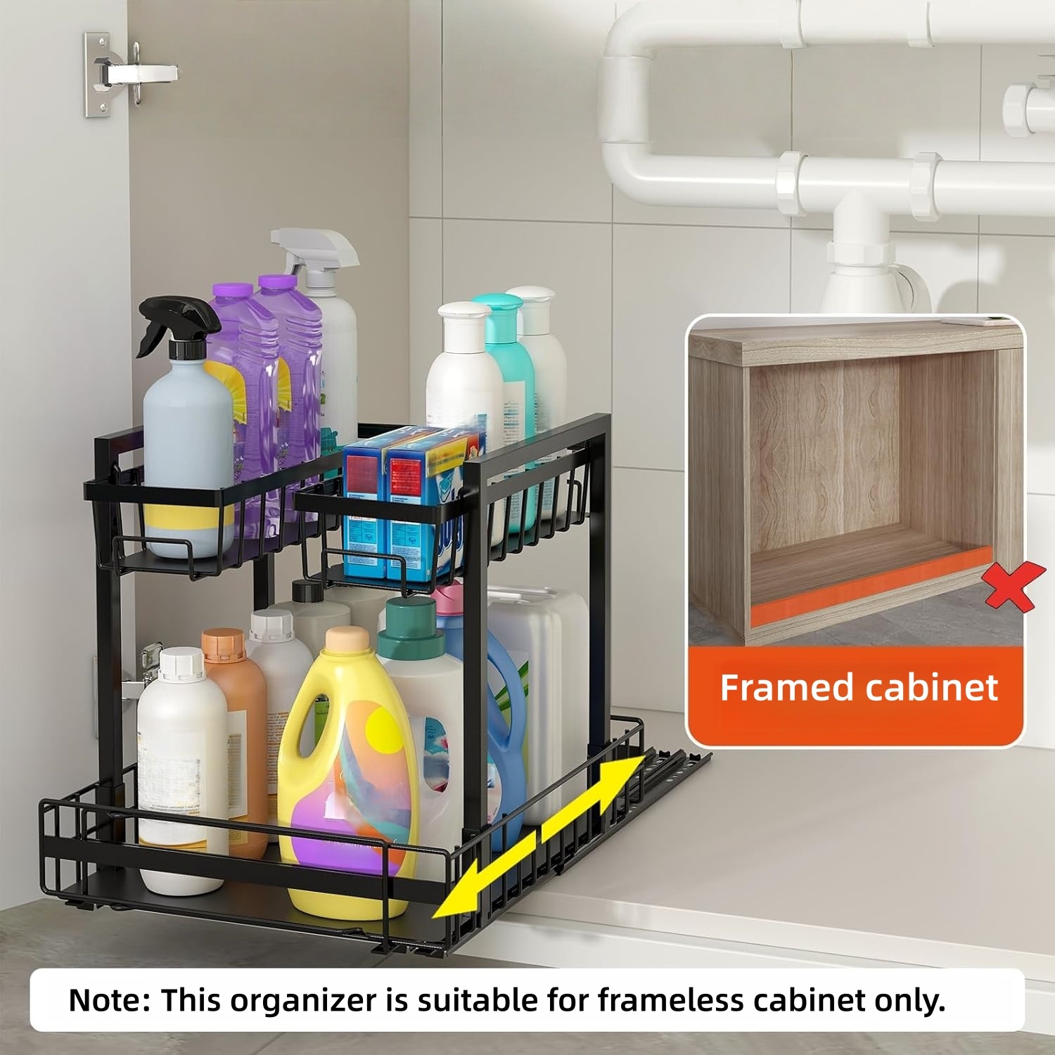 2-Tier Expandable Under Sink O - đánh giá và giá Home Goods Bathroom Cabinets