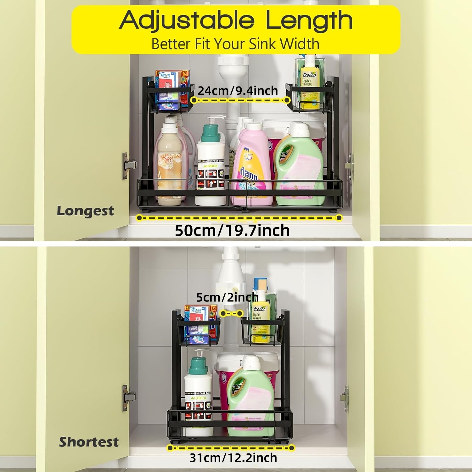 2-Tier Expandable Under Sink O - đánh giá và giá Home Goods Bathroom Cabinets