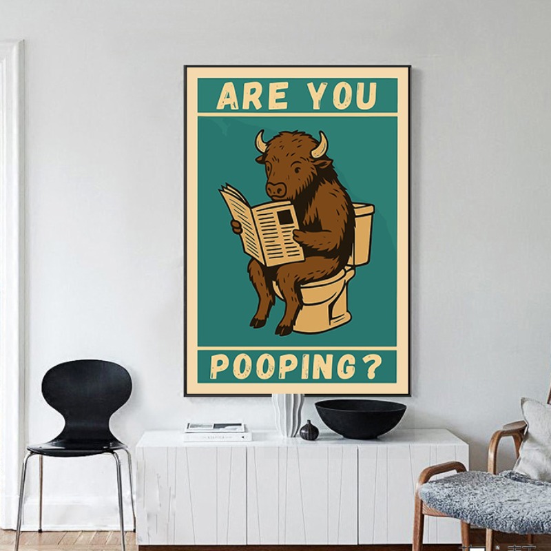 Funny Animal Toilet Poster Car - đánh giá và giá Home Bathroom Quotes
