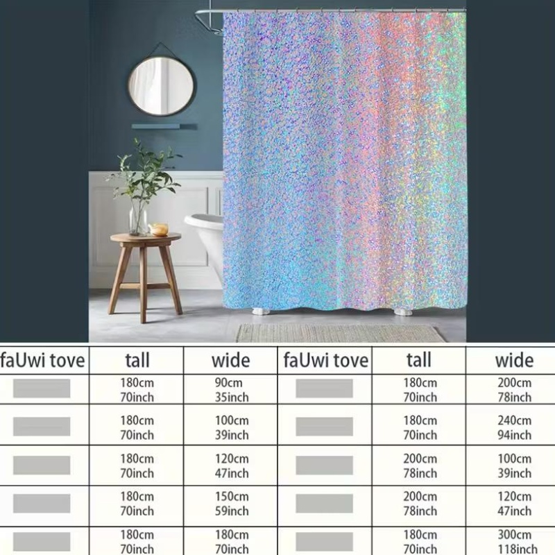 Waterproof Glitter Confetti Ra - đánh giá và giá Shower Curtain Liner