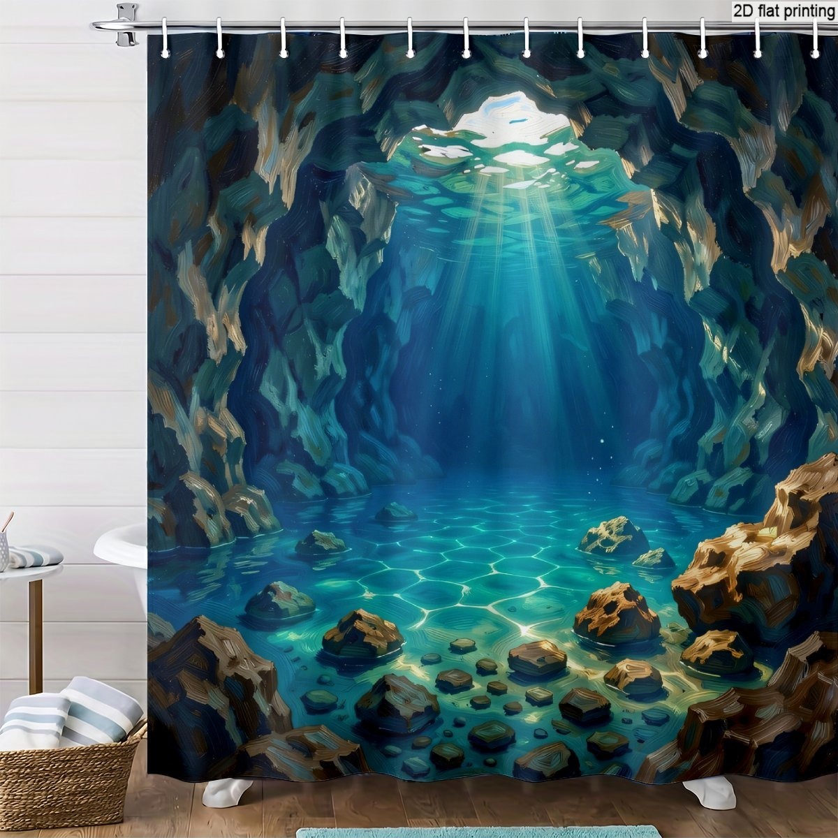 Waterproof Tropical Underwater - đánh giá và giá Shower Curtain Liner