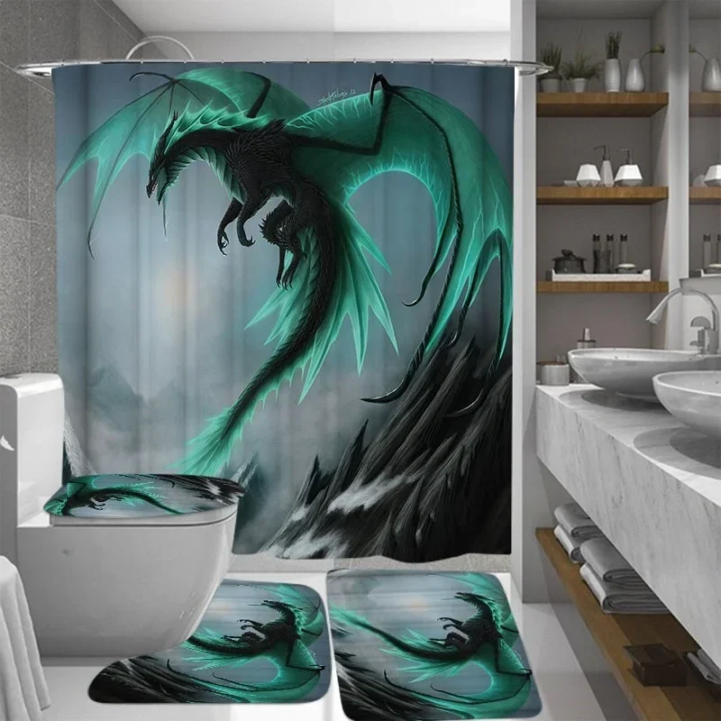 Flying Dragon Printed Waterpro - đánh giá và giá Shower Curtain Liner