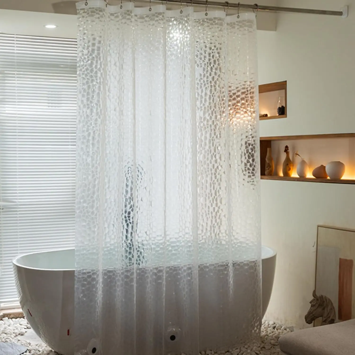 3D Water Cube Shower Curtain L - đánh giá và giá Shower Curtain Liner