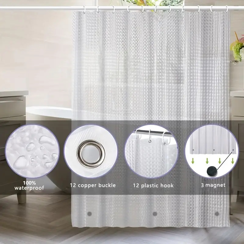 1pc Waterproof Clear Crystal S - đánh giá và giá Shower Curtain Liner