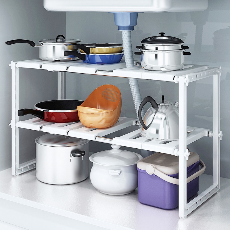 Under Sink Organizer 2-Tier Ex - đánh giá và giá Home Goods Bathroom Cabinets