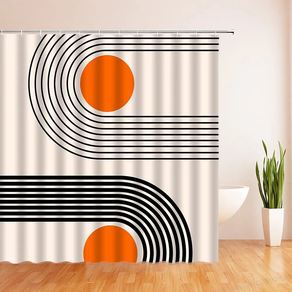 unframed Abstract Mid Century  - đánh giá và giá Shower Curtain Liner