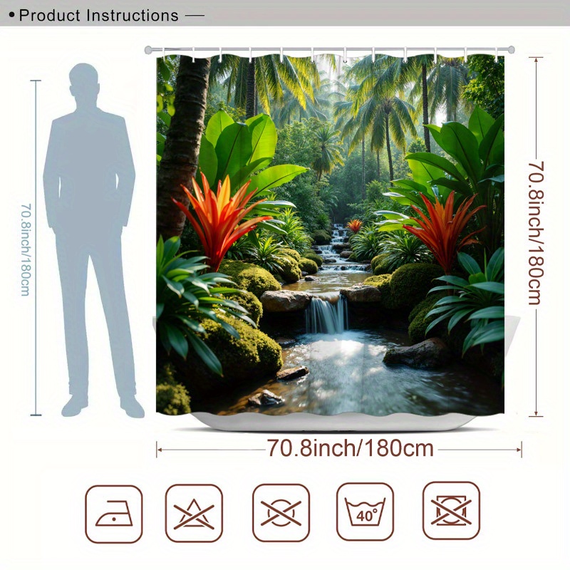 Tropical Jungle Shower Curtain - đánh giá và giá Shower Curtain Liner