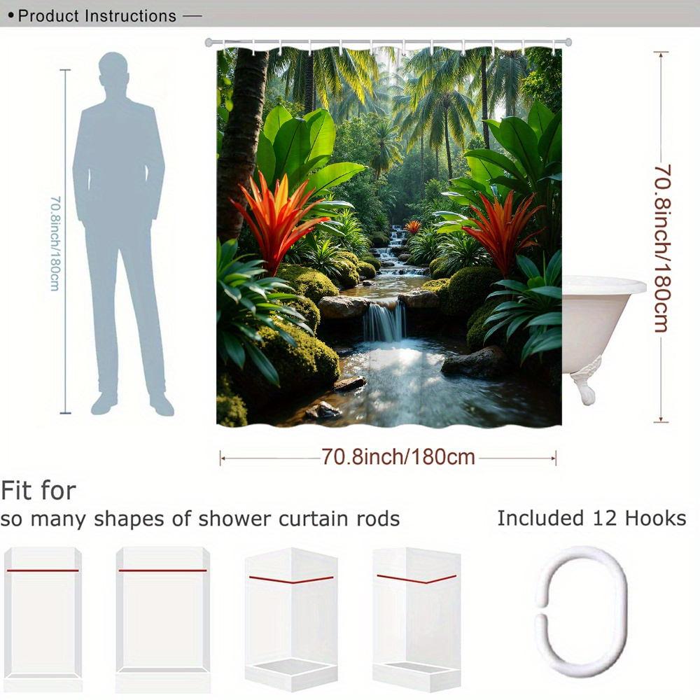 Tropical Jungle Shower Curtain - đánh giá và giá Shower Curtain Liner