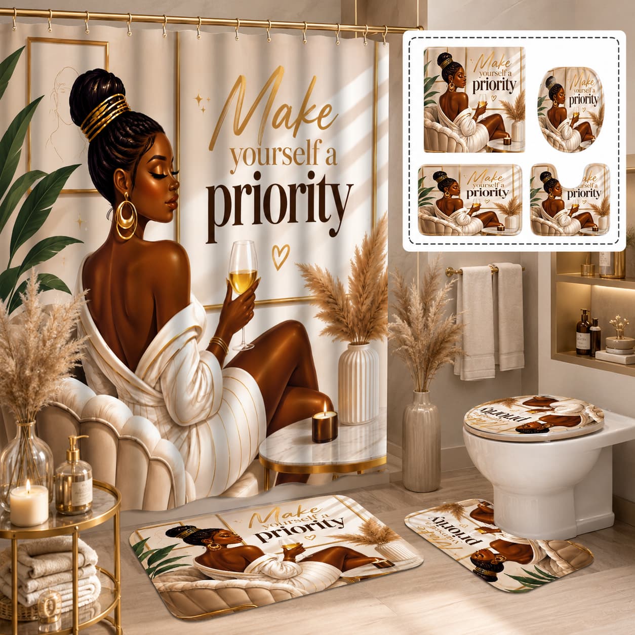 2D Flat, 2D Flat 4pcs Elegant  - đánh giá và giá Home Bathroom Quotes