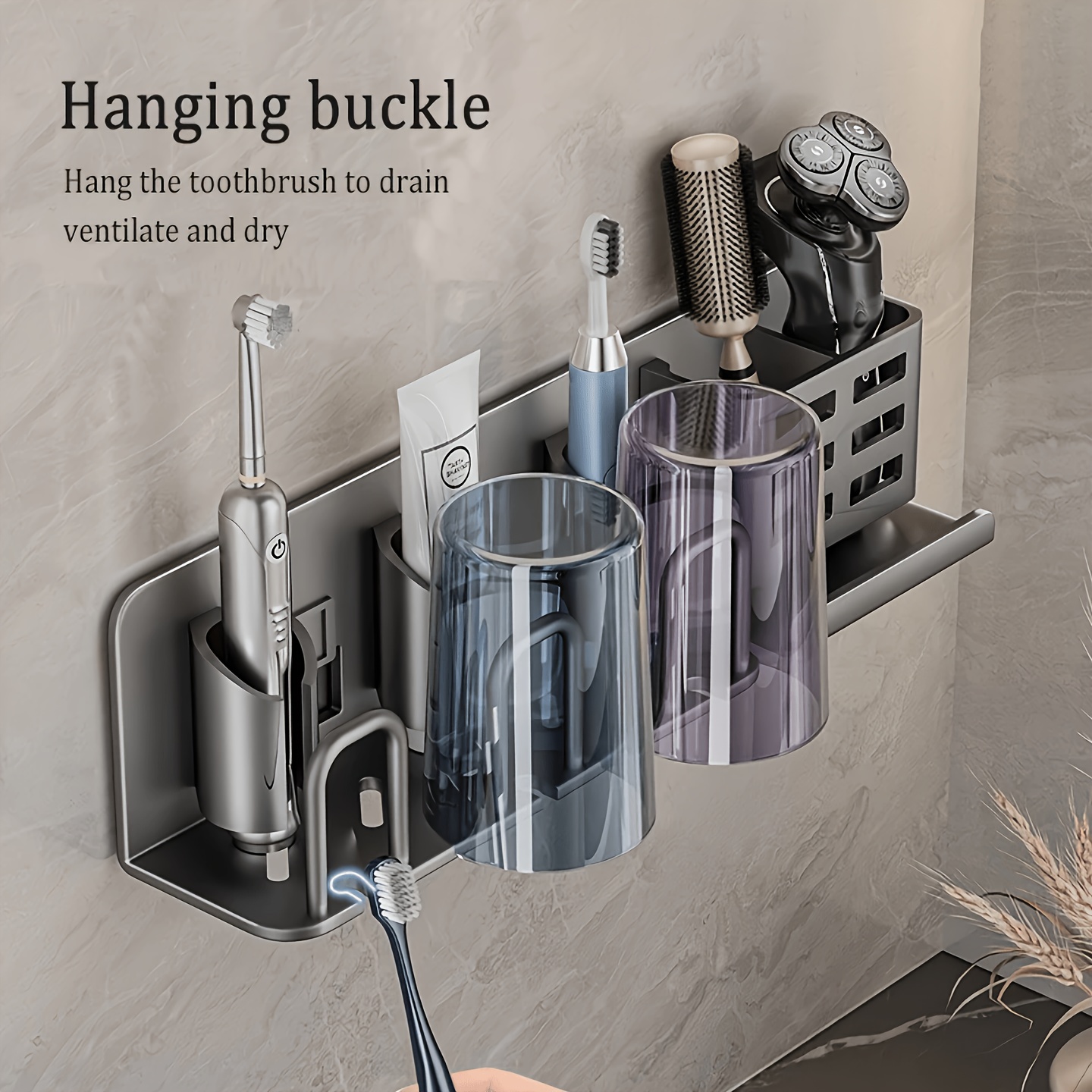 No Drill Wall Mounted Toothbru - đánh giá và giá Toothbrush Holder Set