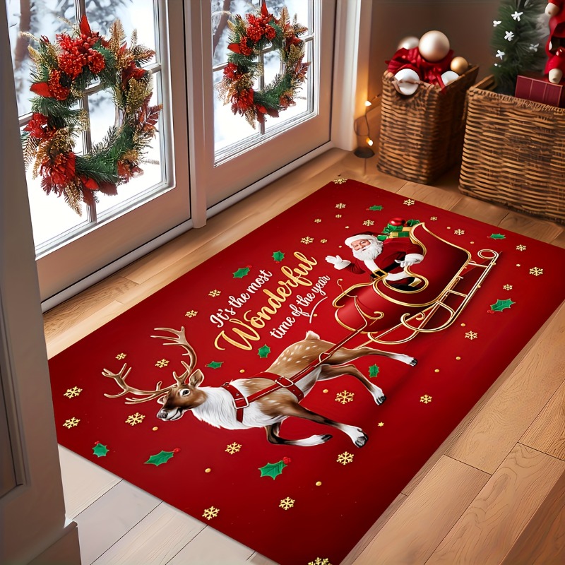 Red Christmas Flannel Doormat  - đánh giá và giá Home Bathroom Quotes