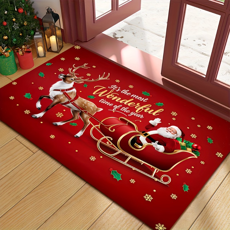 Red Christmas Flannel Doormat  - đánh giá và giá Home Bathroom Quotes