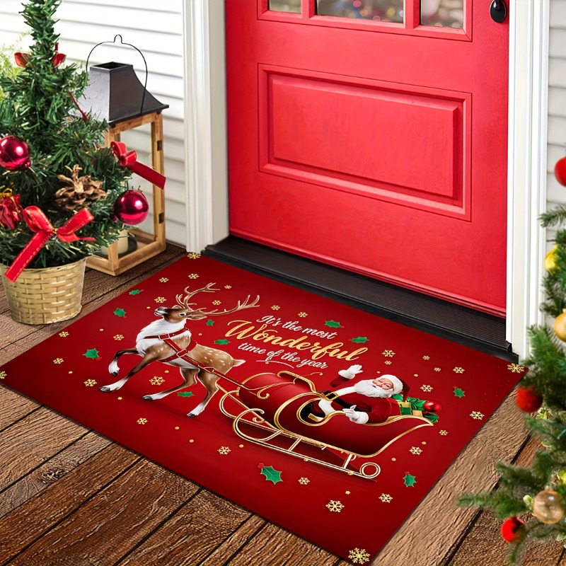 Red Christmas Flannel Doormat  - đánh giá và giá Home Bathroom Quotes