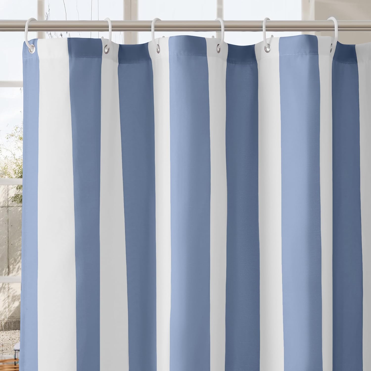 Modern Blue White Striped Show - đánh giá và giá Shower Curtain Liner