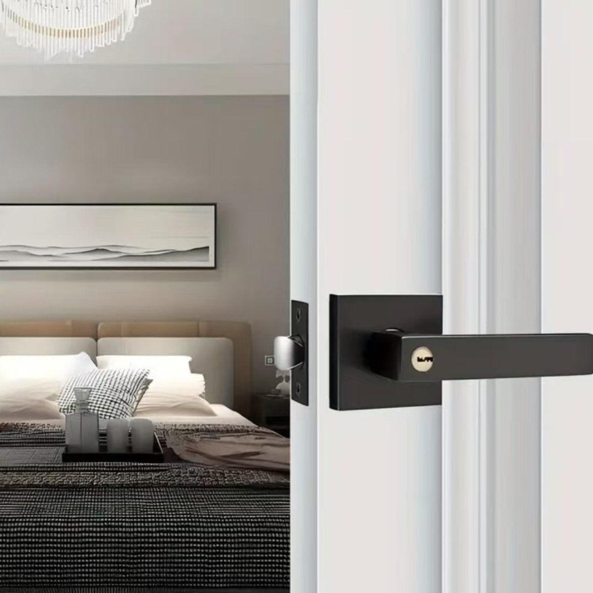 Privacy Door Lock Black Lever  - đánh giá và giá Home Bathroom Hardware