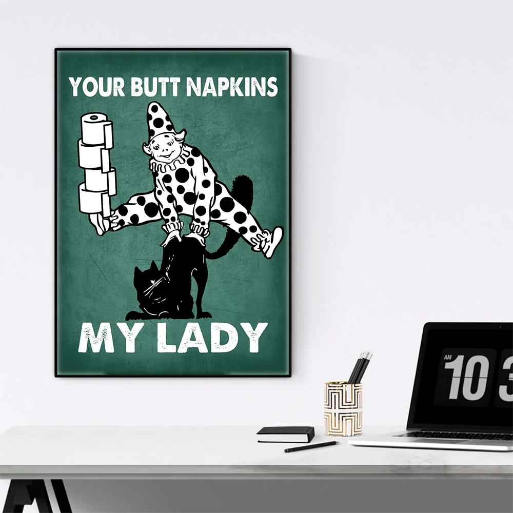 Butt Napkin Cat Cyan Toilet Po - đánh giá và giá Home Bathroom Quotes
