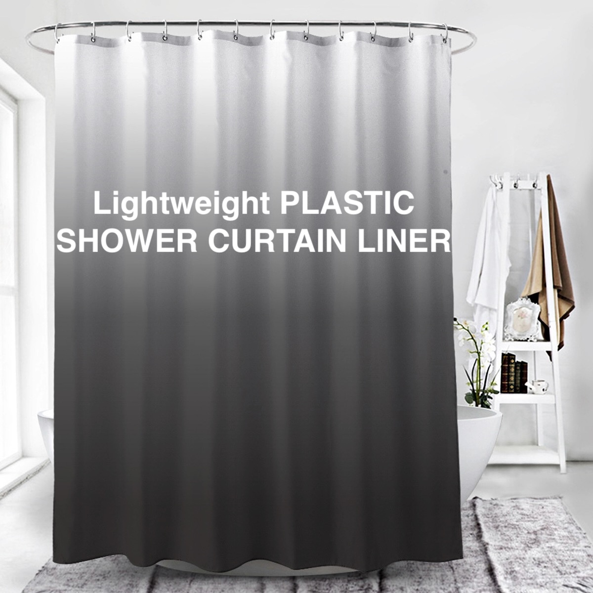 1Pc Gray Gradient Shower Curta - đánh giá và giá Shower Curtain Liner