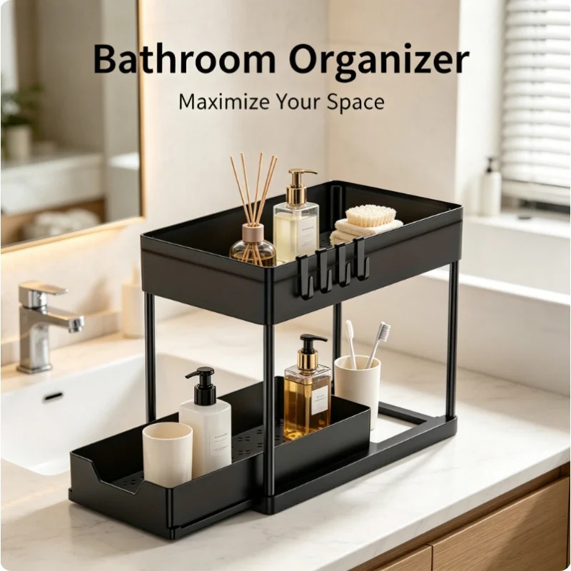 2 Tier Under Sink Organizer Sl - đánh giá và giá Home Goods Bathroom Cabinets