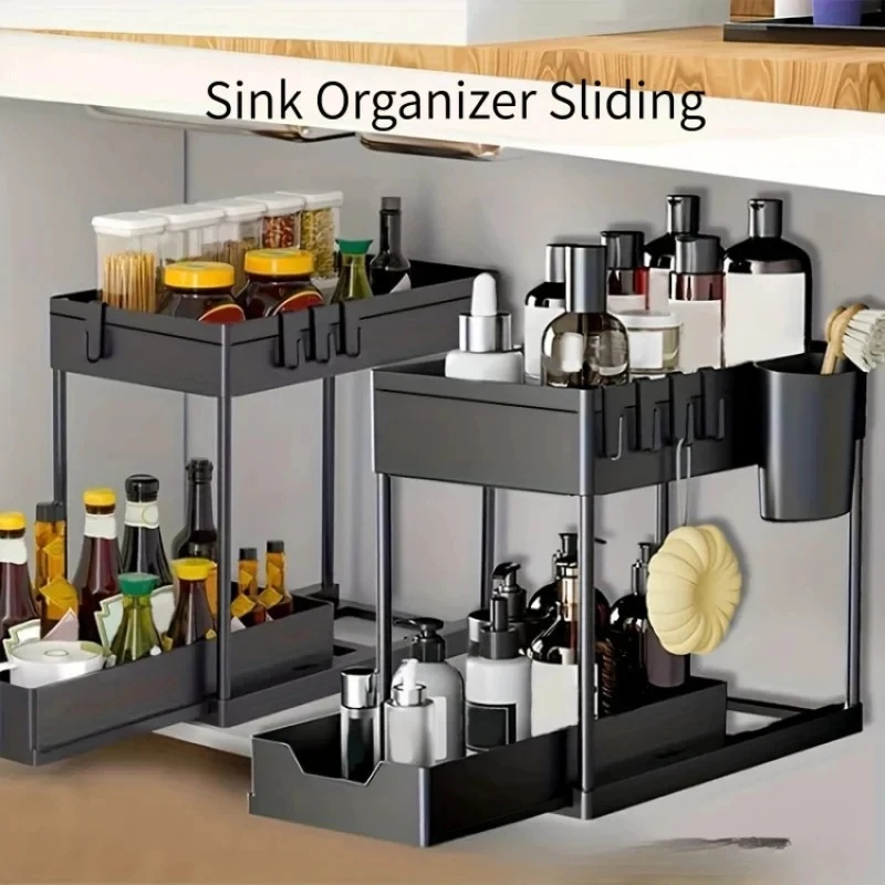 2 Tier Under Sink Organizer Sl - đánh giá và giá Home Goods Bathroom Cabinets