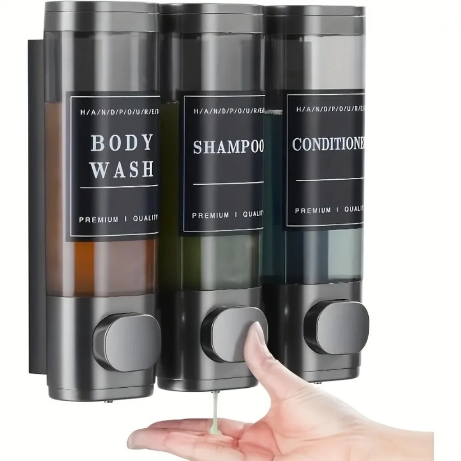 Wall Mounted Triple Shampoo Co - đánh giá và giá Home Bathroom Wall Soap Dispenser