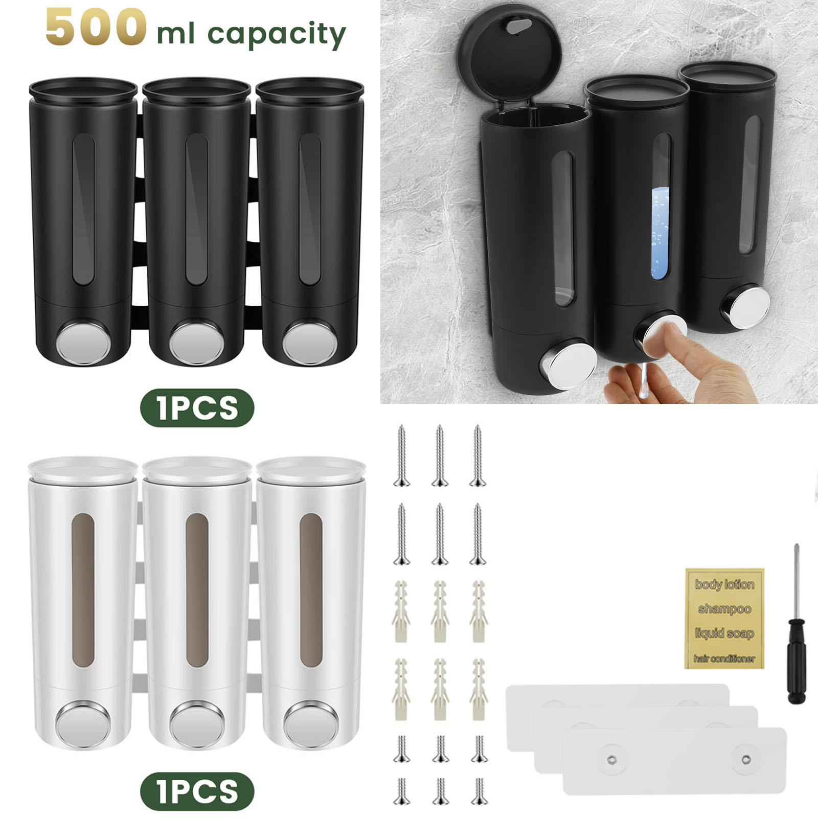 500ml Wall Mounted Bathroom Li - đánh giá và giá Home Bathroom Wall Soap Dispenser