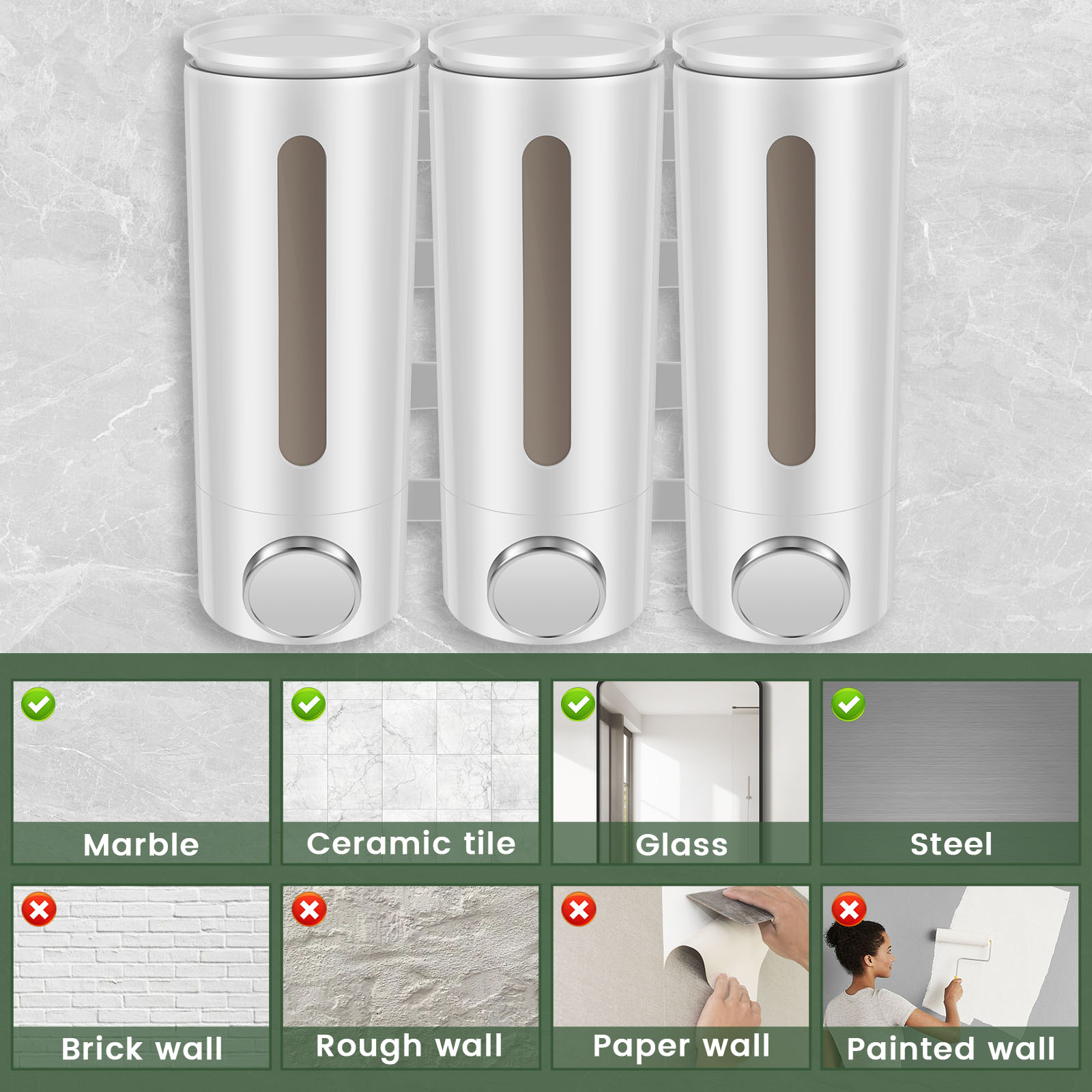 500ml Wall Mounted Bathroom Li - đánh giá và giá Home Bathroom Wall Soap Dispenser